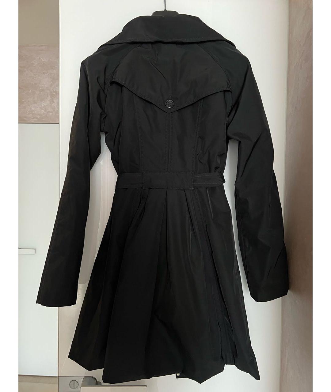 ELISABETTA FRANCHI Черный полиэстеровый тренч/плащ, фото 2