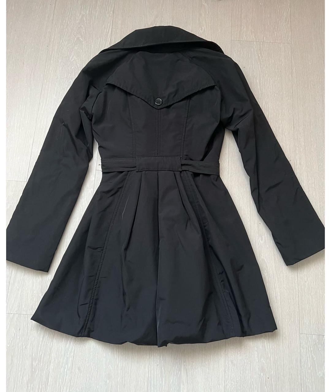 ELISABETTA FRANCHI Черный полиэстеровый тренч/плащ, фото 5