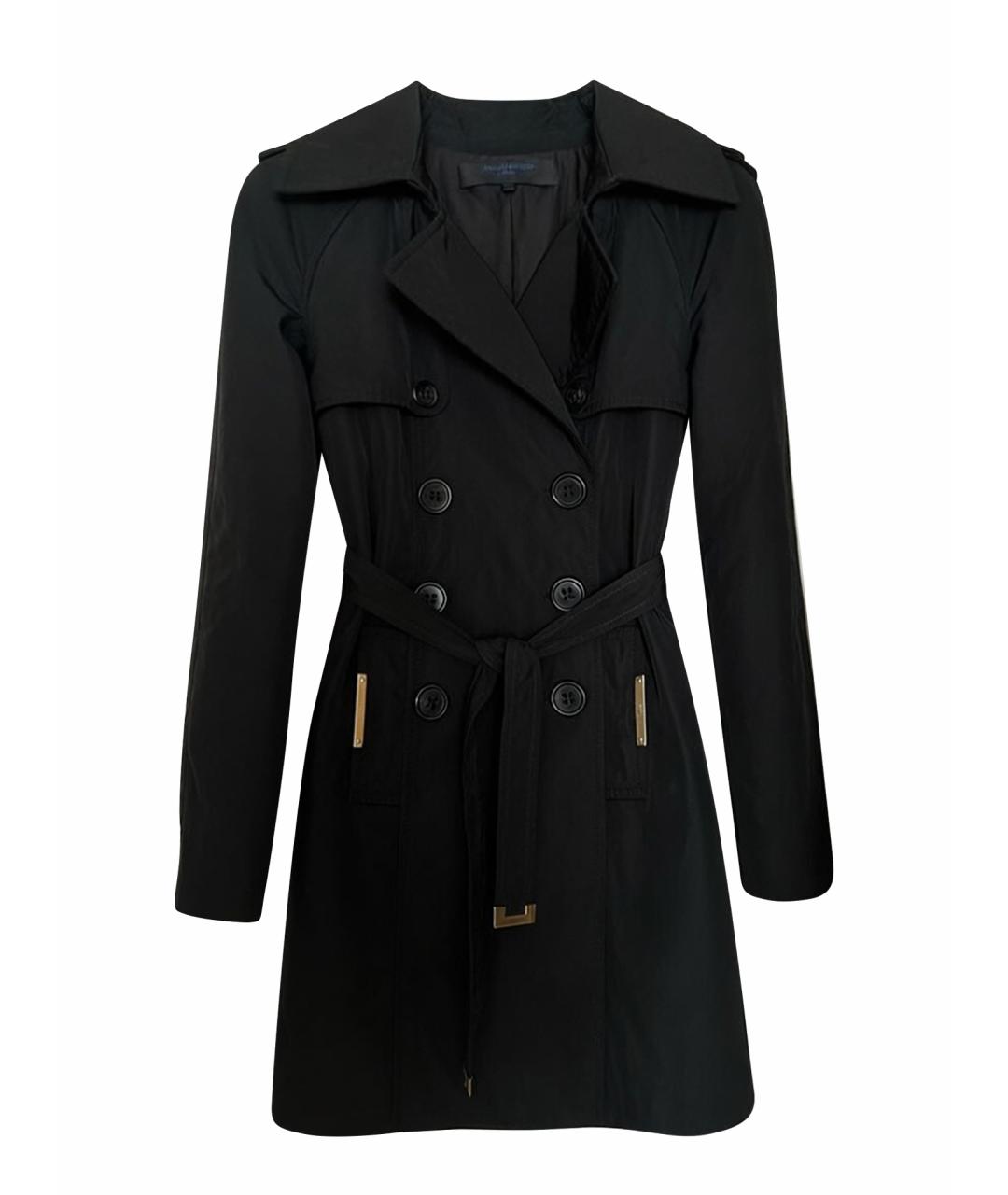 ELISABETTA FRANCHI Черный полиэстеровый тренч/плащ, фото 1