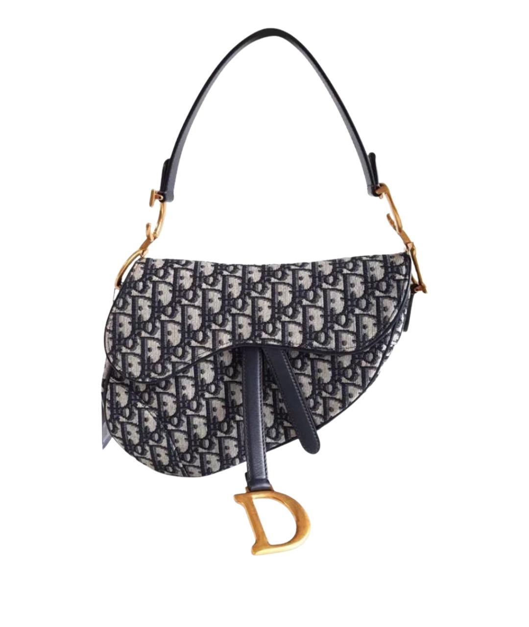CHRISTIAN DIOR Темно-синяя жаккардовая сумка через плечо, фото 1