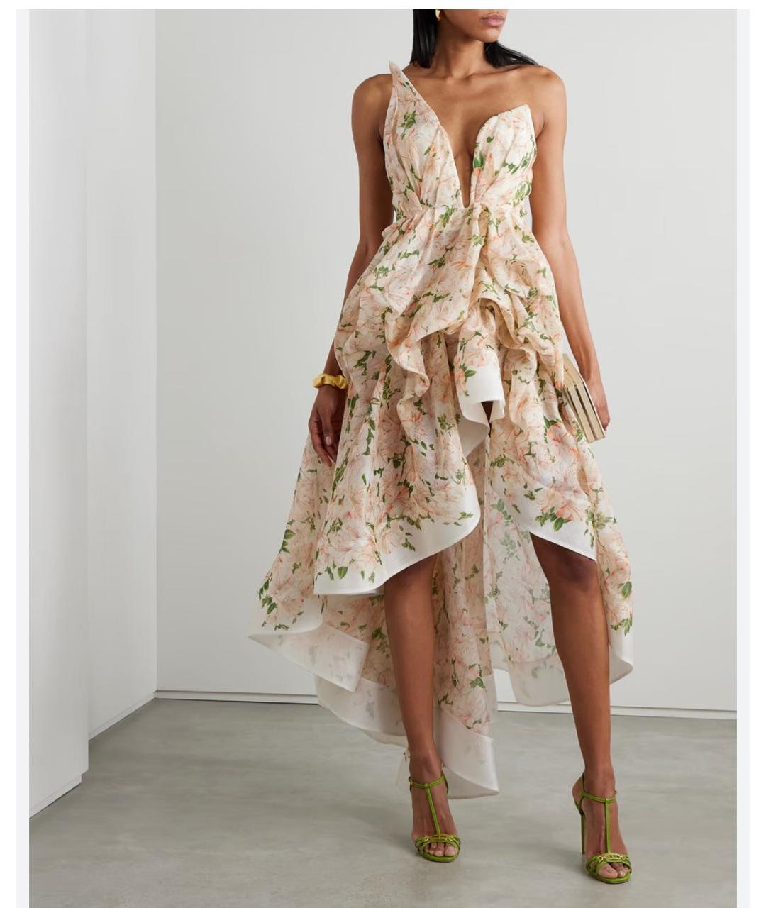 ZIMMERMANN Мульти льняное коктейльное платье, фото 4