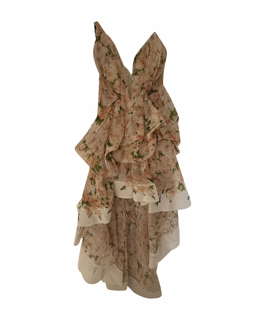 ZIMMERMANN Мульти льняное коктейльное платье, фото 1