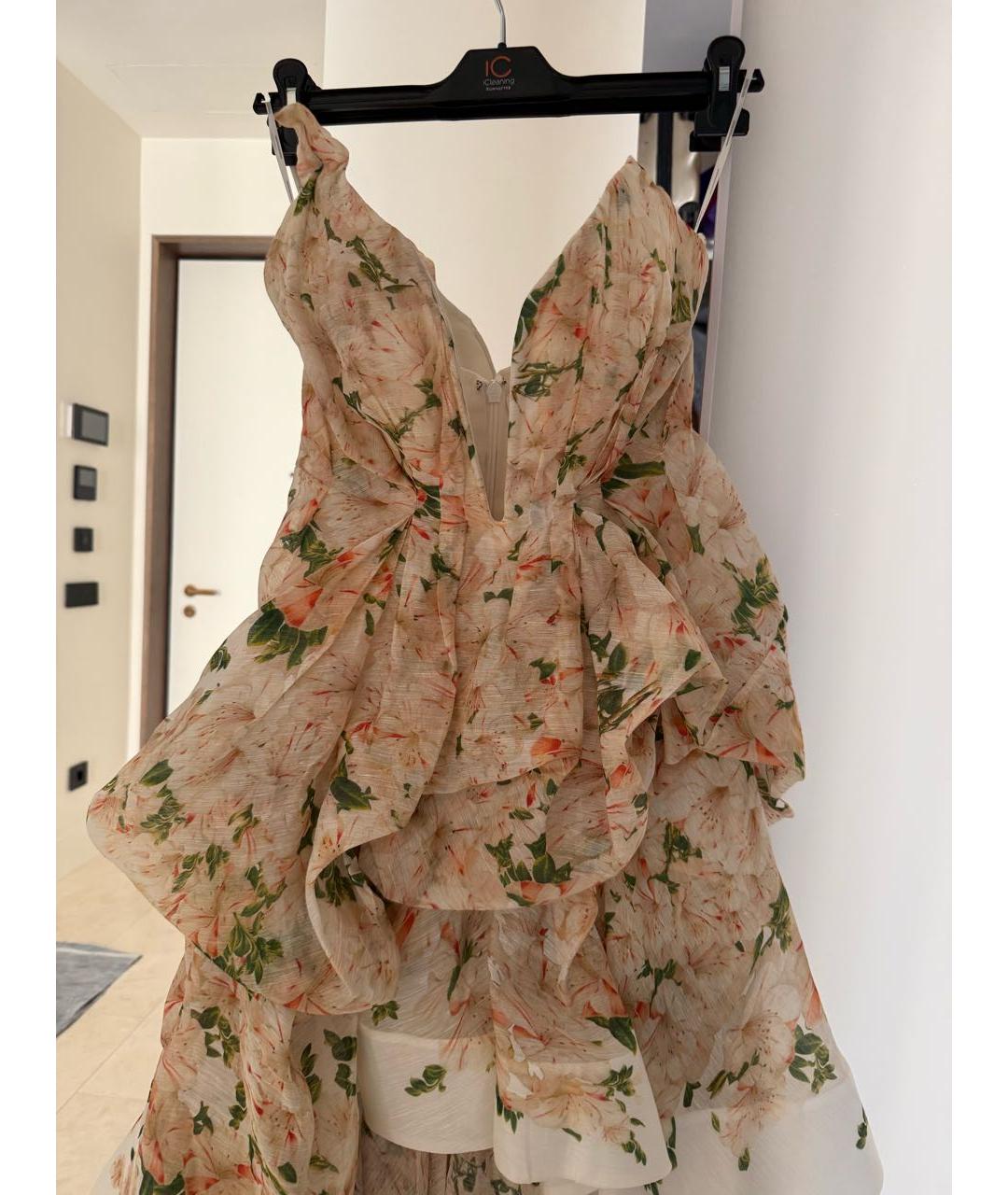 ZIMMERMANN Мульти льняное коктейльное платье, фото 2