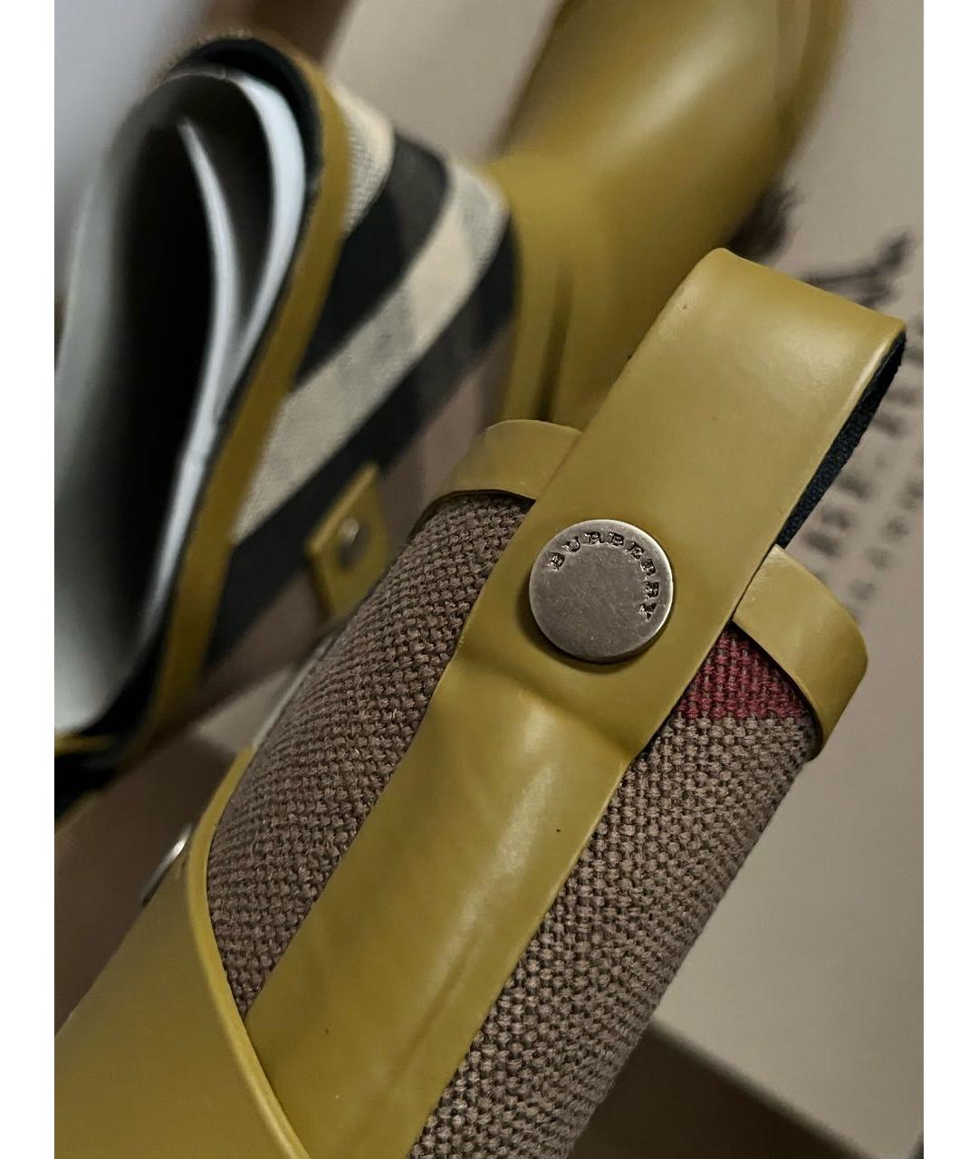 BURBERRY Горчичные резиновые сапоги, фото 7
