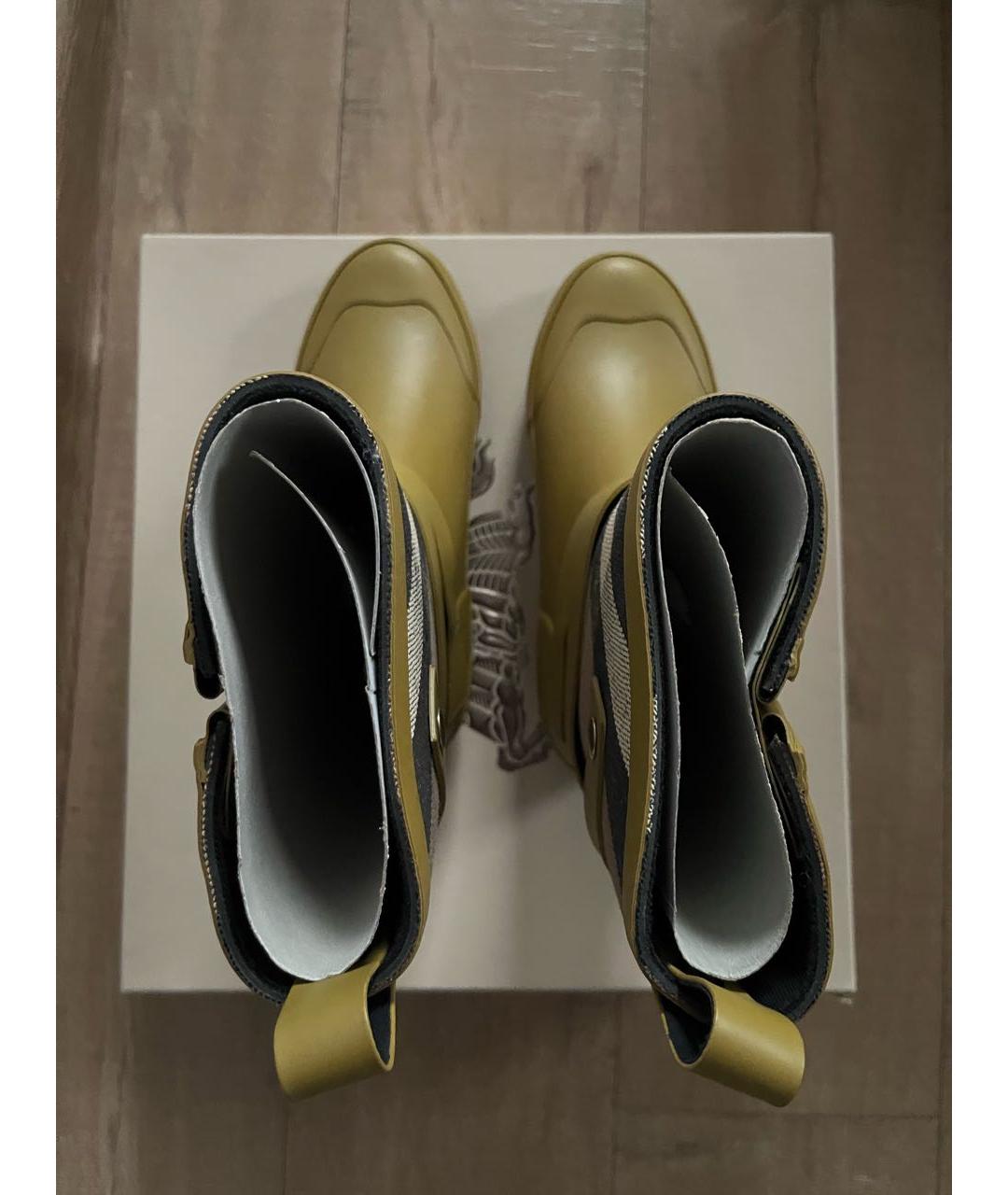 BURBERRY Горчичные резиновые сапоги, фото 3