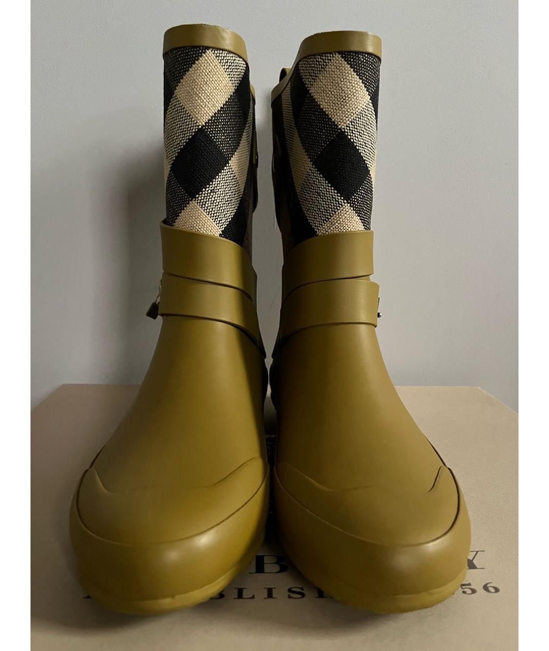 BURBERRY Горчичные резиновые сапоги, фото 2