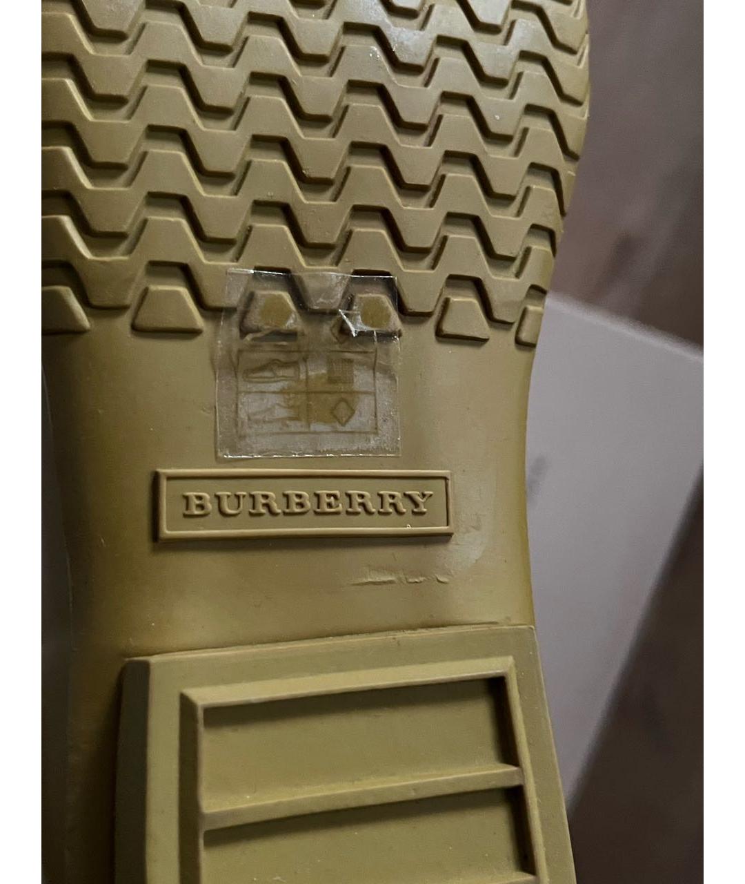 BURBERRY Горчичные резиновые сапоги, фото 5