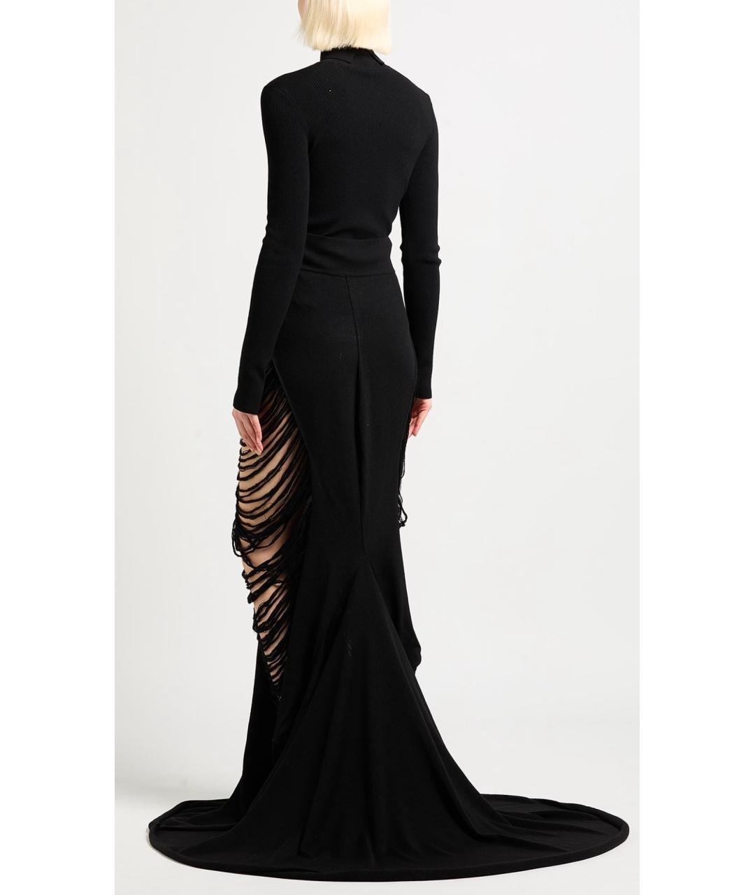 RICK OWENS Черная шерстяная юбка макси, фото 3