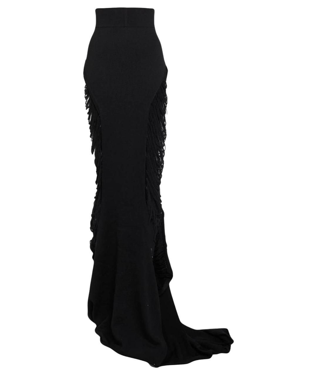 RICK OWENS Черная шерстяная юбка макси, фото 1