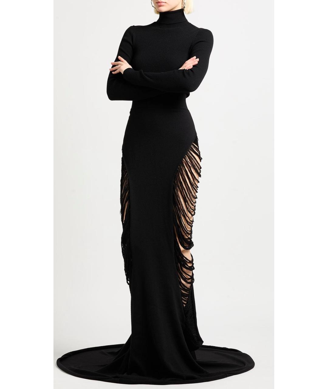 RICK OWENS Черная шерстяная юбка макси, фото 2