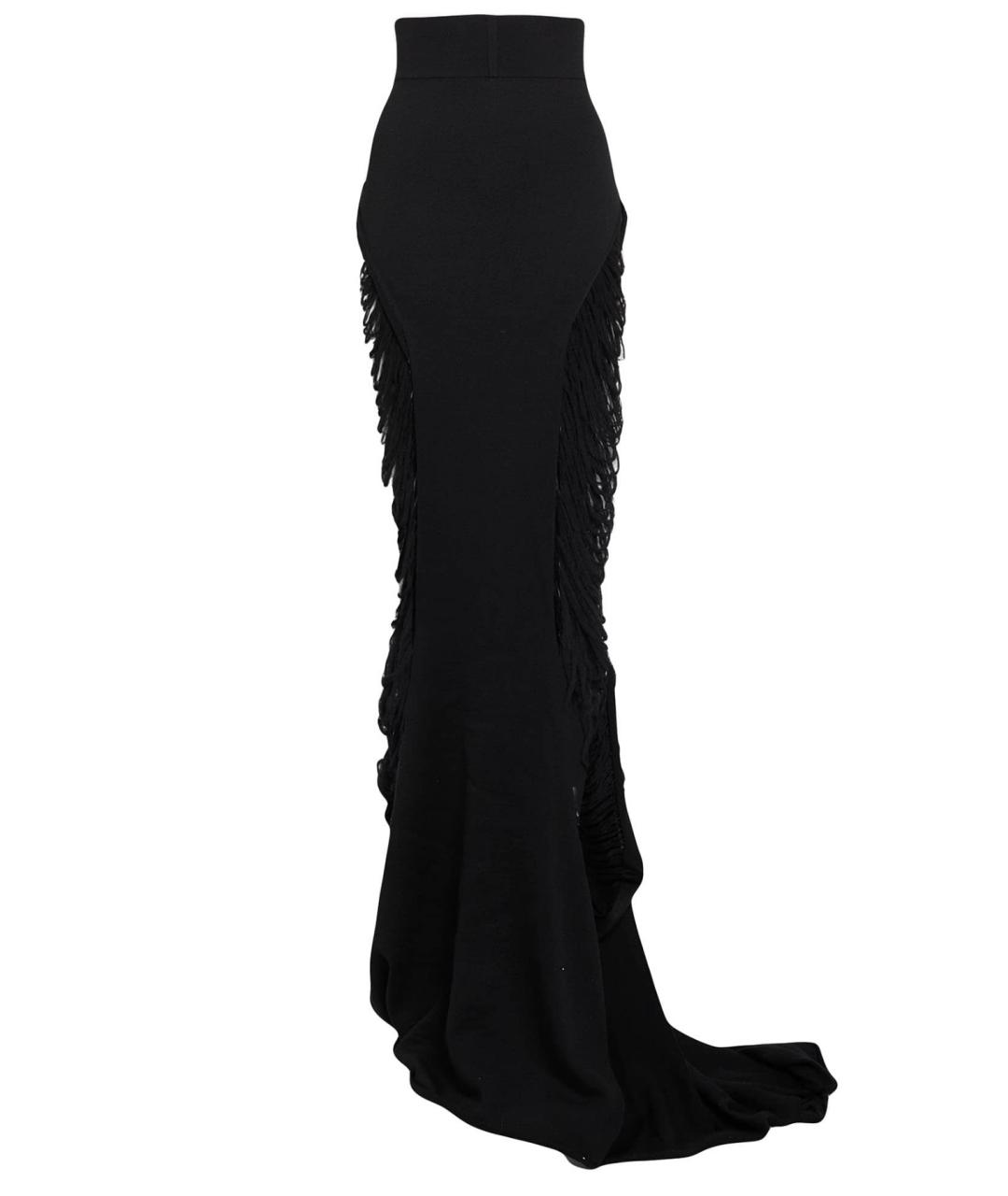 RICK OWENS Черная шерстяная юбка макси, фото 4
