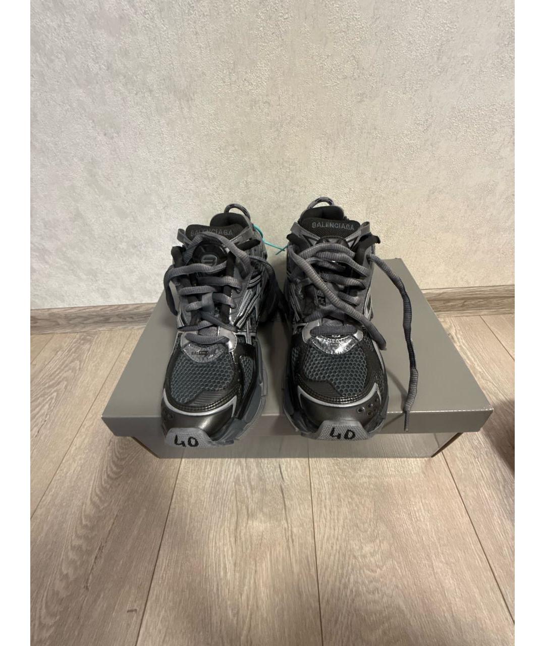 BALENCIAGA Серые текстильные низкие кроссовки / кеды, фото 2