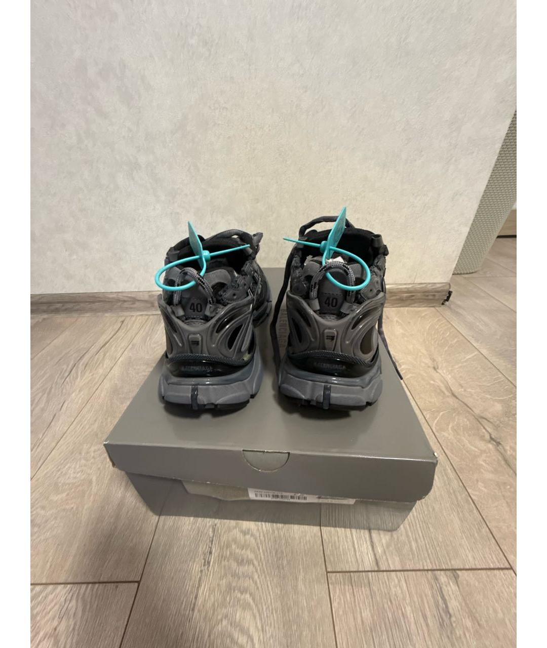 BALENCIAGA Серые текстильные низкие кроссовки / кеды, фото 4