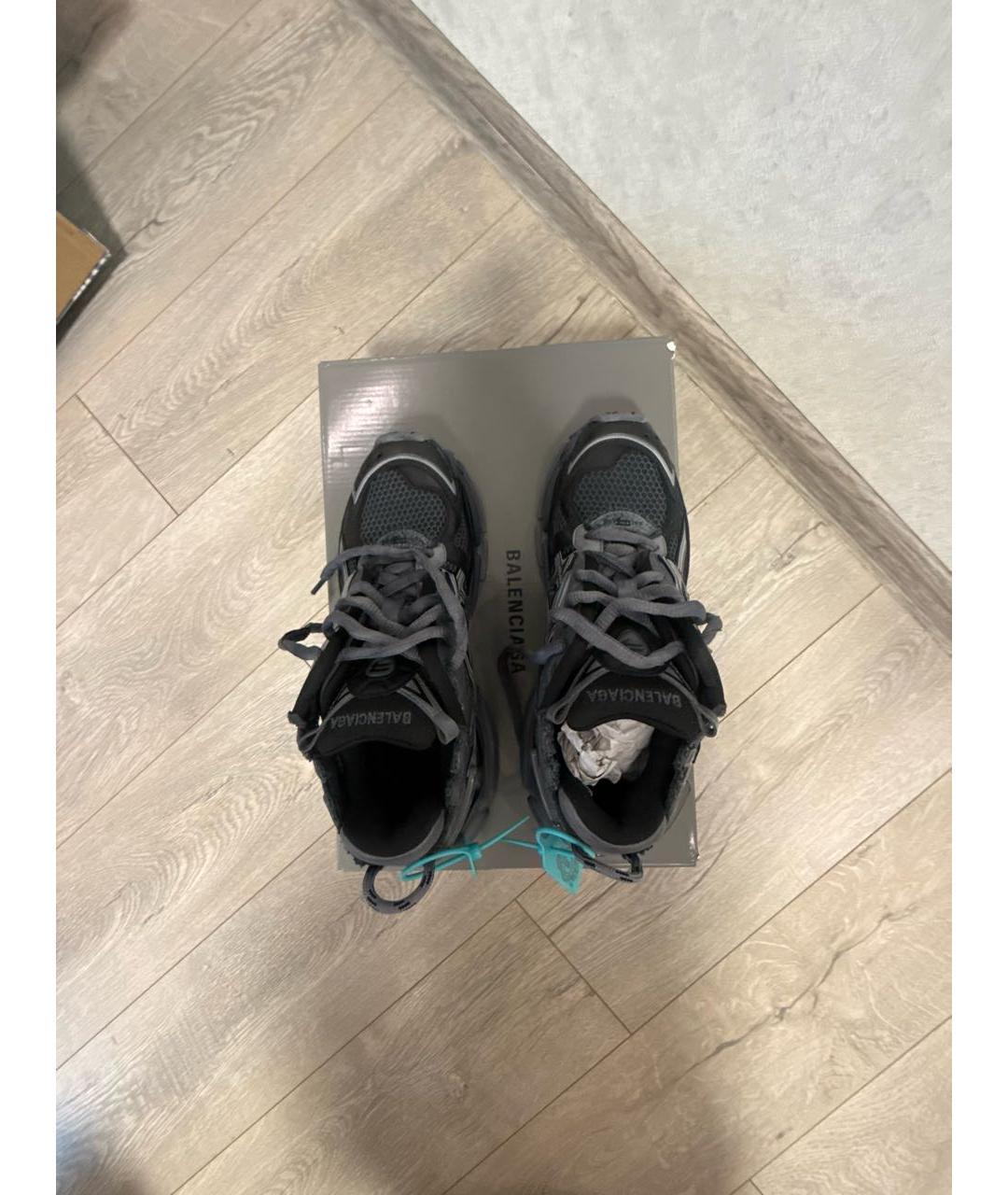 BALENCIAGA Серые текстильные низкие кроссовки / кеды, фото 3