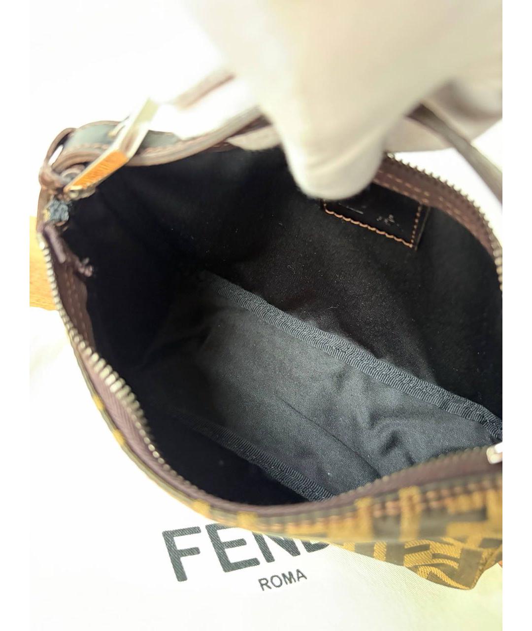 FENDI Коричневая сумка с короткими ручками, фото 8