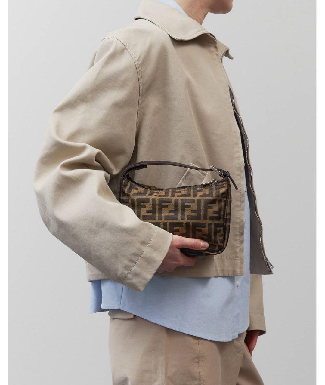 FENDI Коричневая сумка с короткими ручками, фото 2