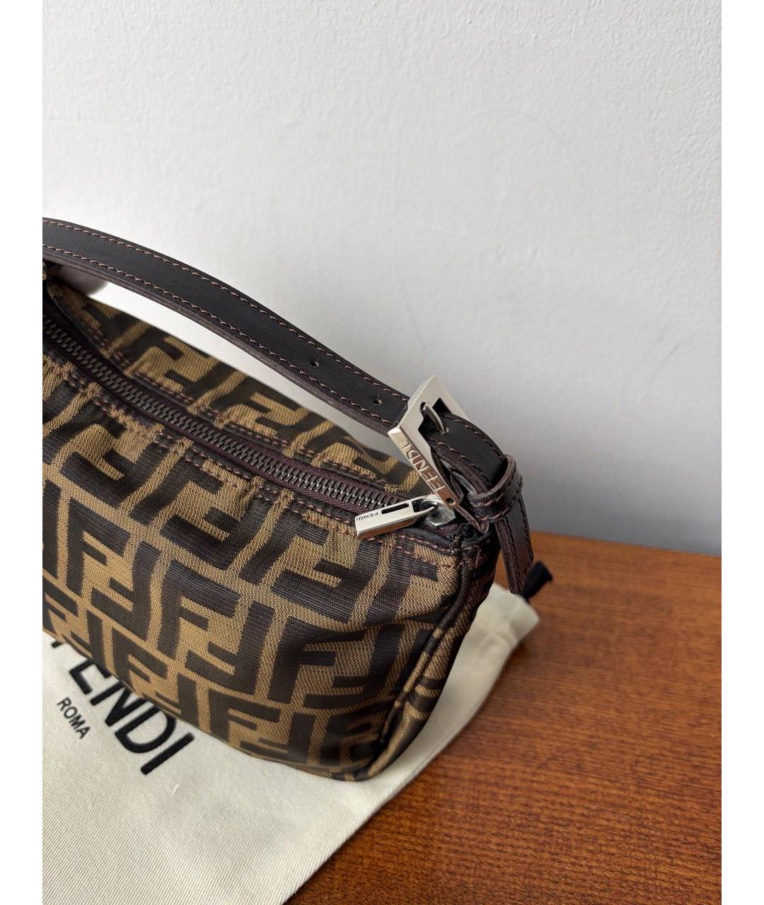 FENDI Коричневая сумка с короткими ручками, фото 7