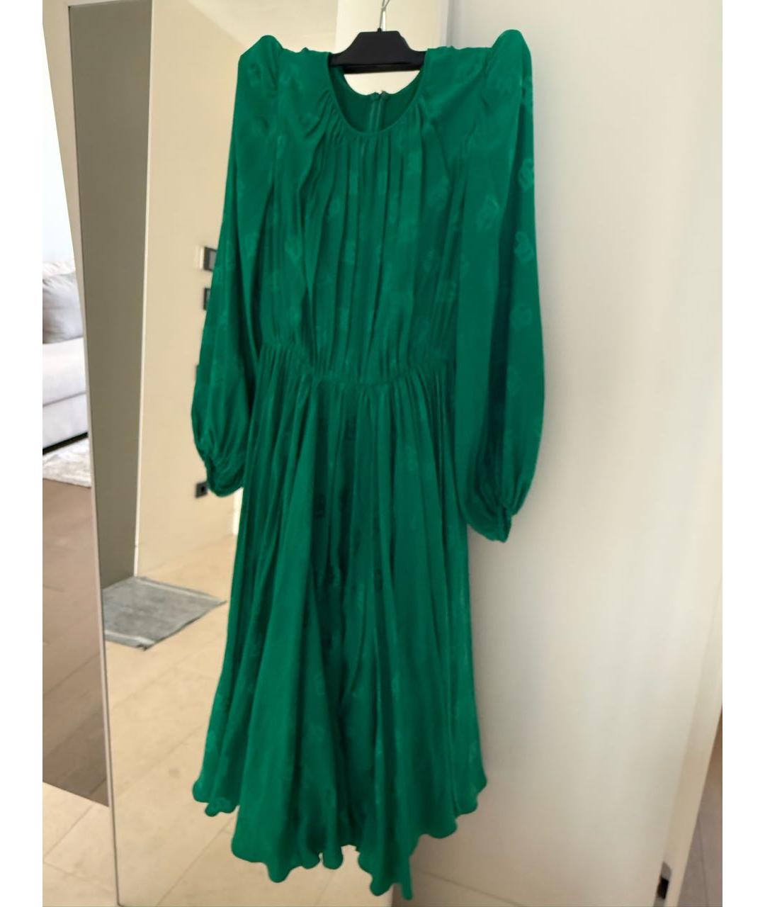 DOLCE&GABBANA Зеленые шелковое коктейльное платье, фото 4