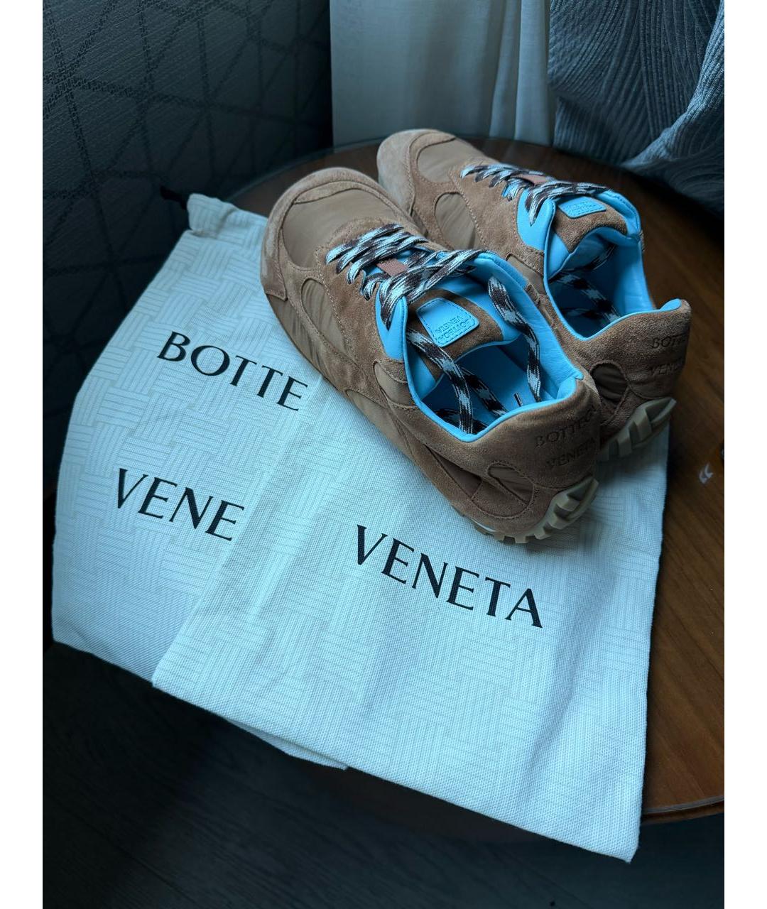 BOTTEGA VENETA Коричневые замшевые кроссовки, фото 6