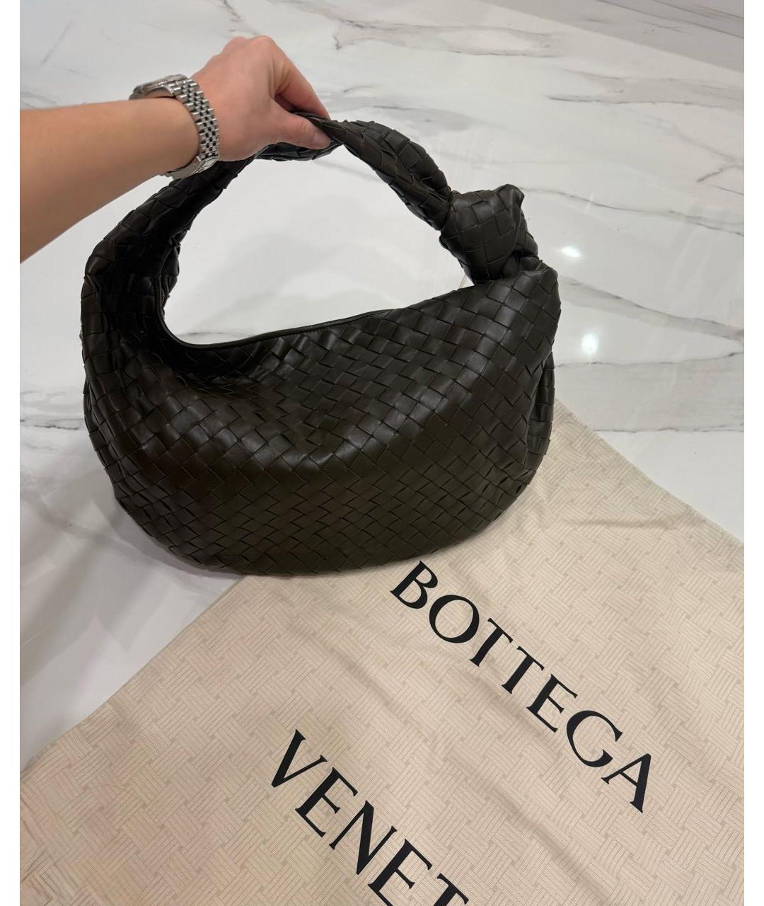 BOTTEGA VENETA Зеленая кожаная сумка с короткими ручками, фото 4