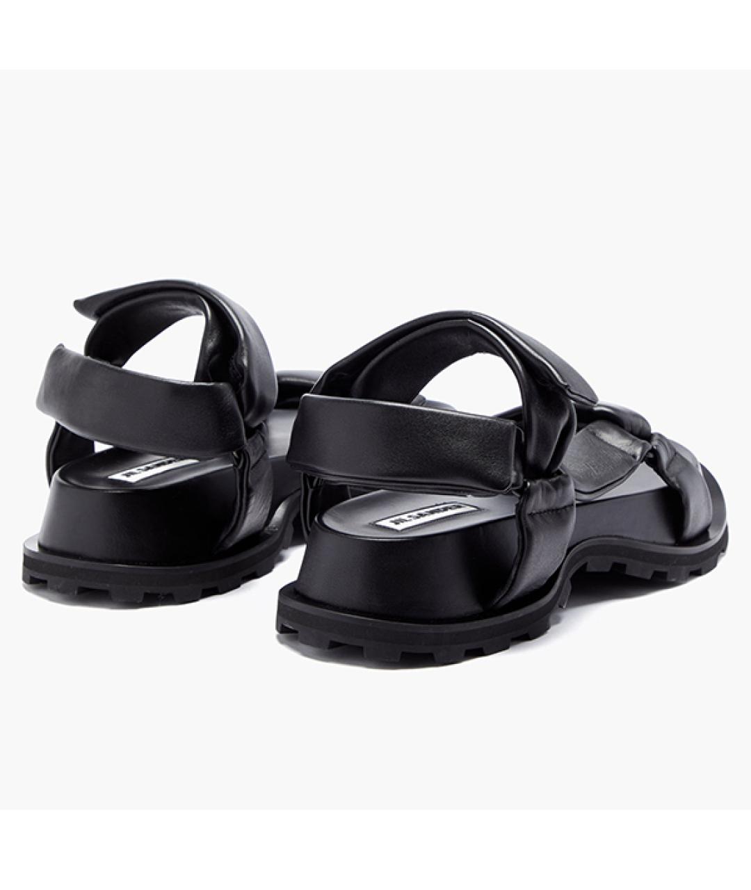 JIL SANDER Черные кожаные сандалии, фото 4
