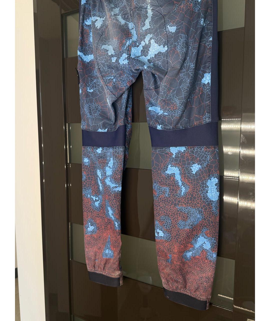 STONE ISLAND Синие атласные классические брюки, фото 5