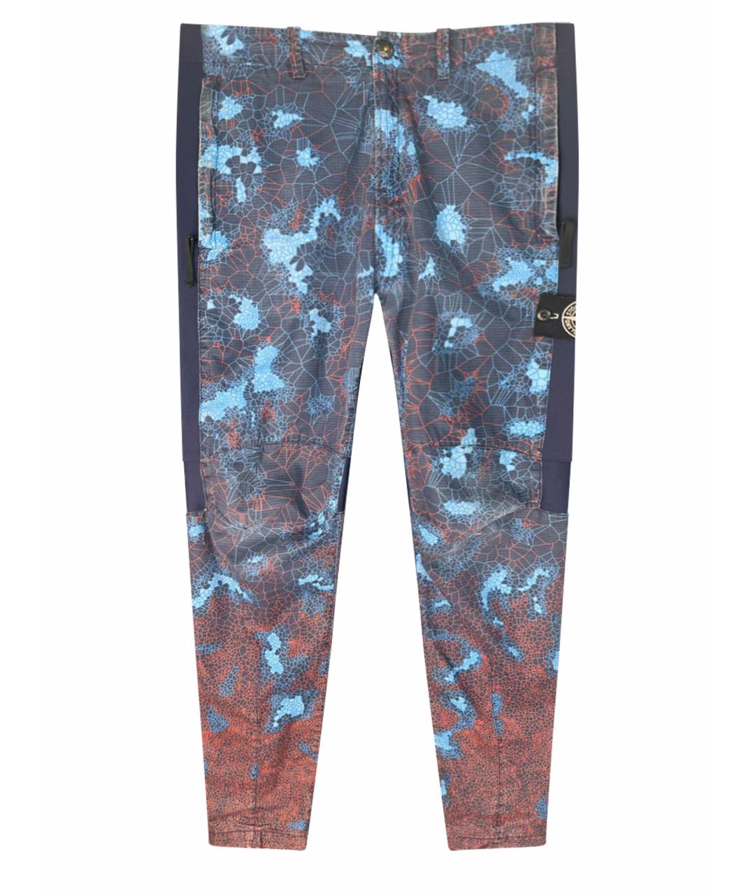 STONE ISLAND Синие атласные классические брюки, фото 7