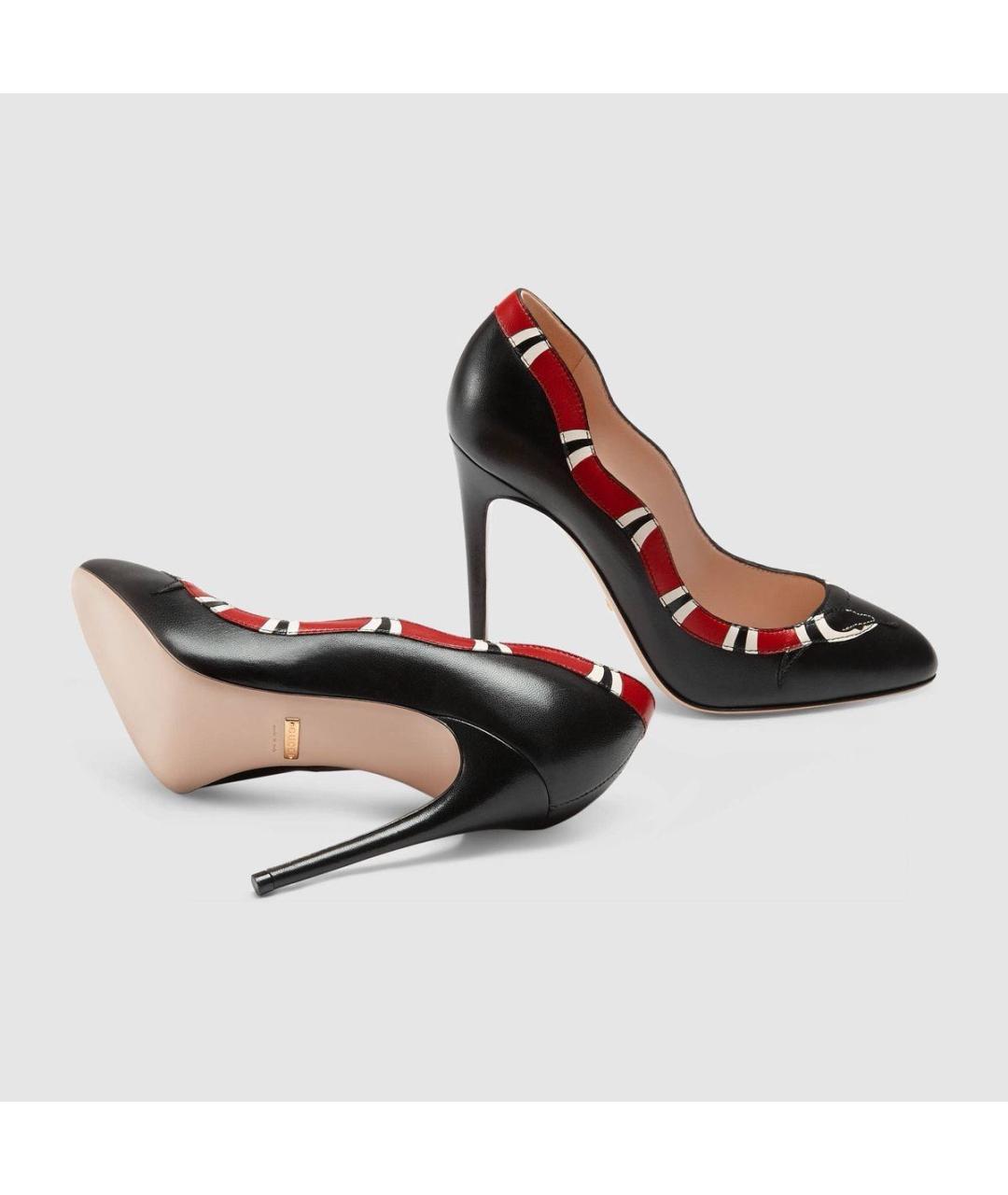 GUCCI Черные кожаные туфли, фото 2