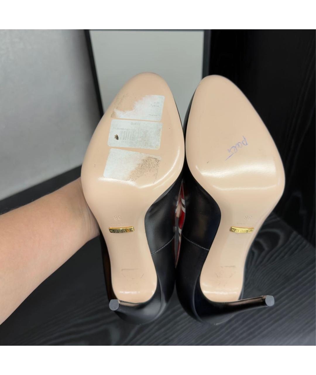 GUCCI Черные кожаные туфли, фото 5