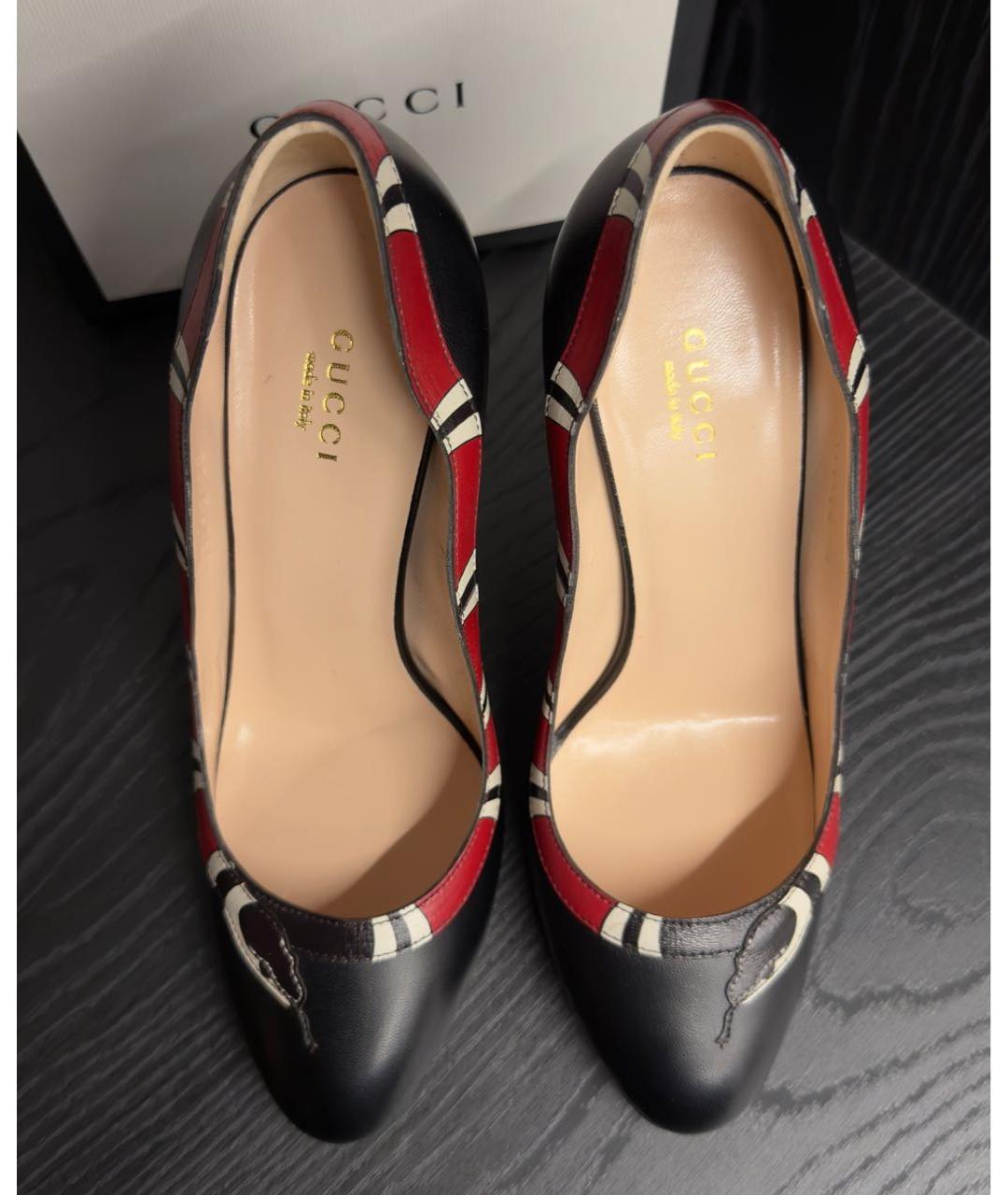 GUCCI Черные кожаные туфли, фото 3