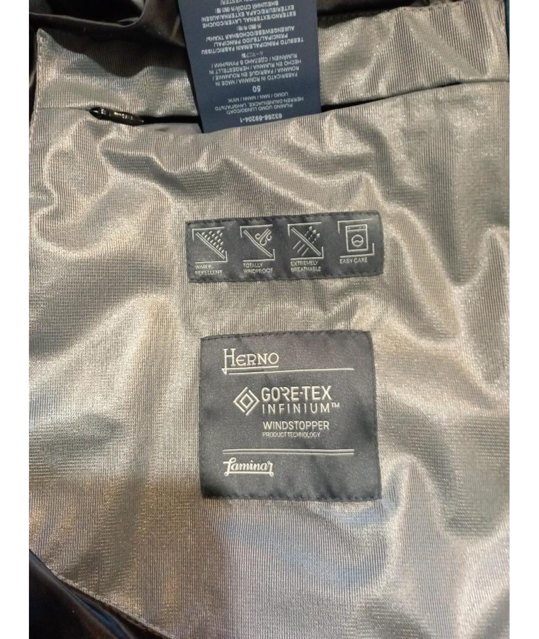 HERNO Синий полиэстеровый пуховик, фото 6