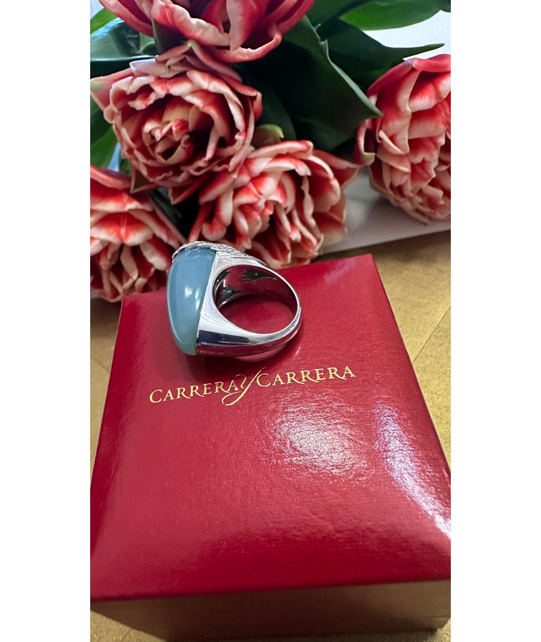 CARRERA Y CARRERA Голубое кольцо из белого золота, фото 5