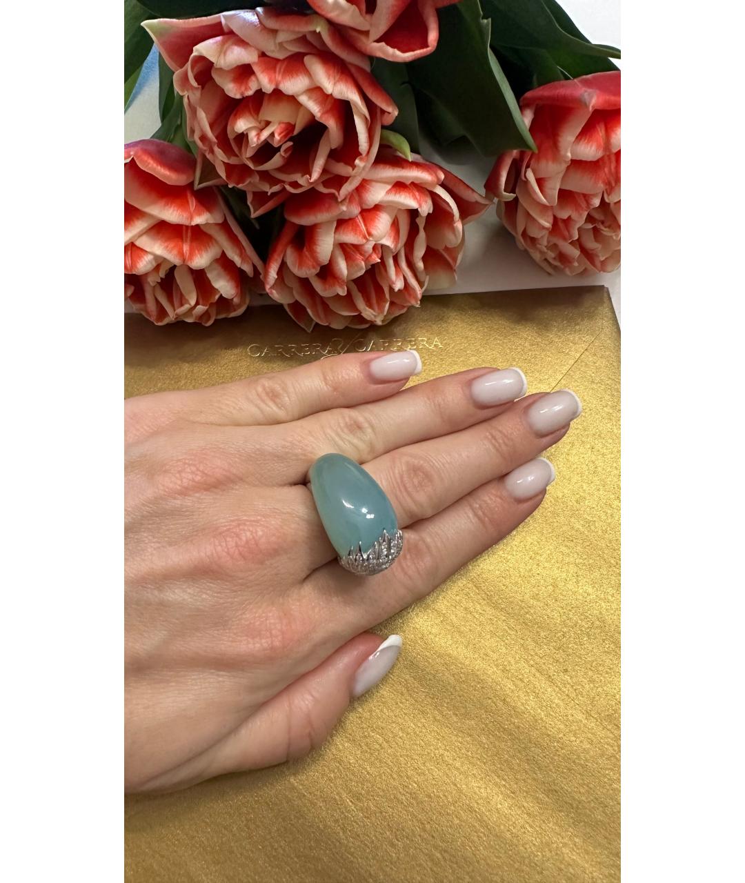 CARRERA Y CARRERA Голубое кольцо из белого золота, фото 8