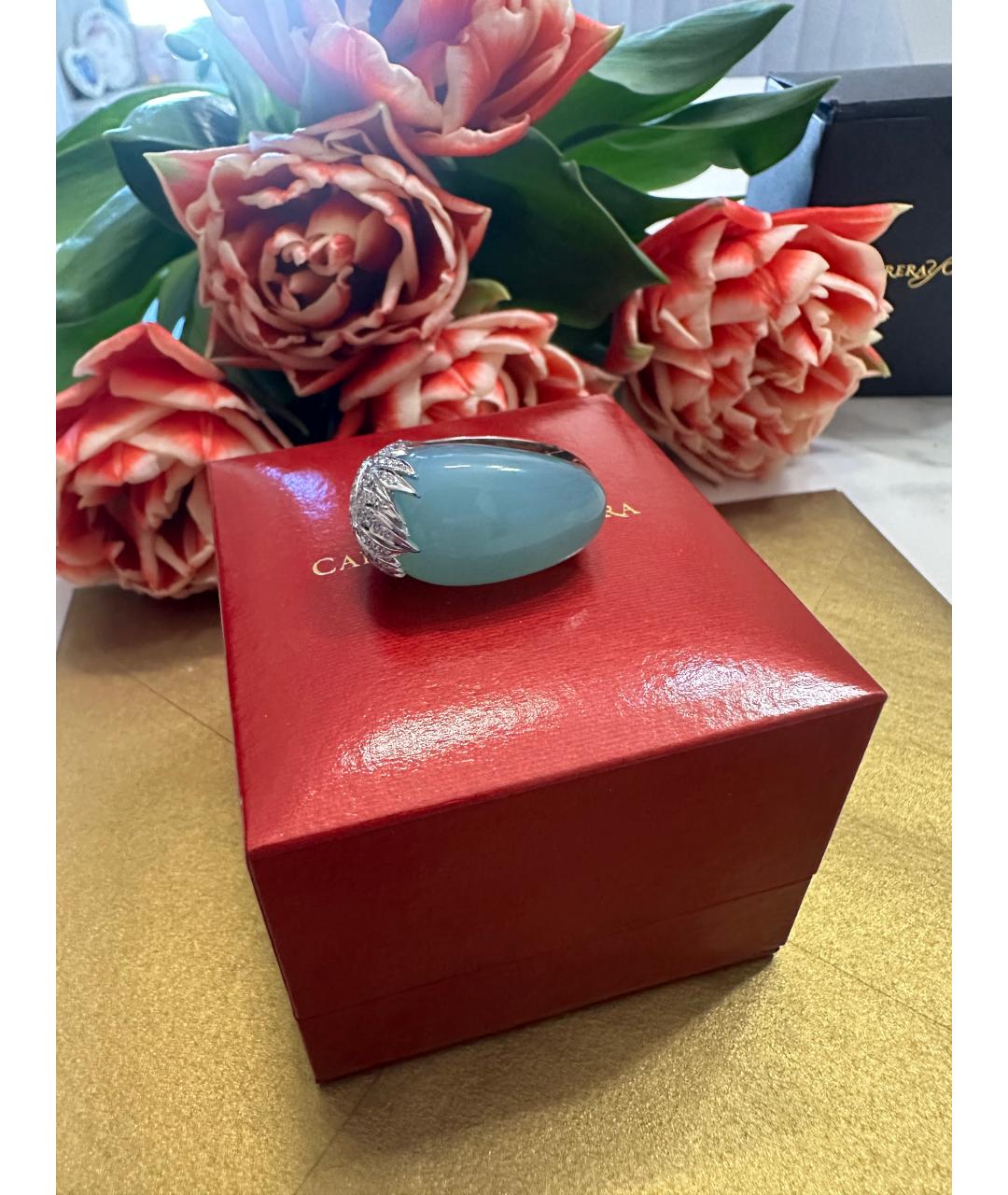 CARRERA Y CARRERA Голубое кольцо из белого золота, фото 4