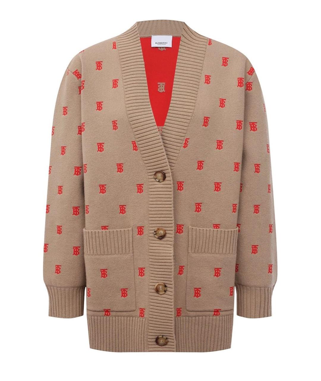 BURBERRY Бежевый кашемировый кардиган, фото 1