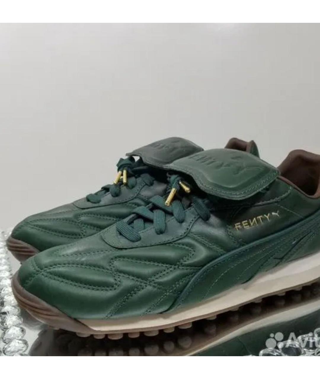 PUMA Зеленые кожаные кроссовки, фото 5