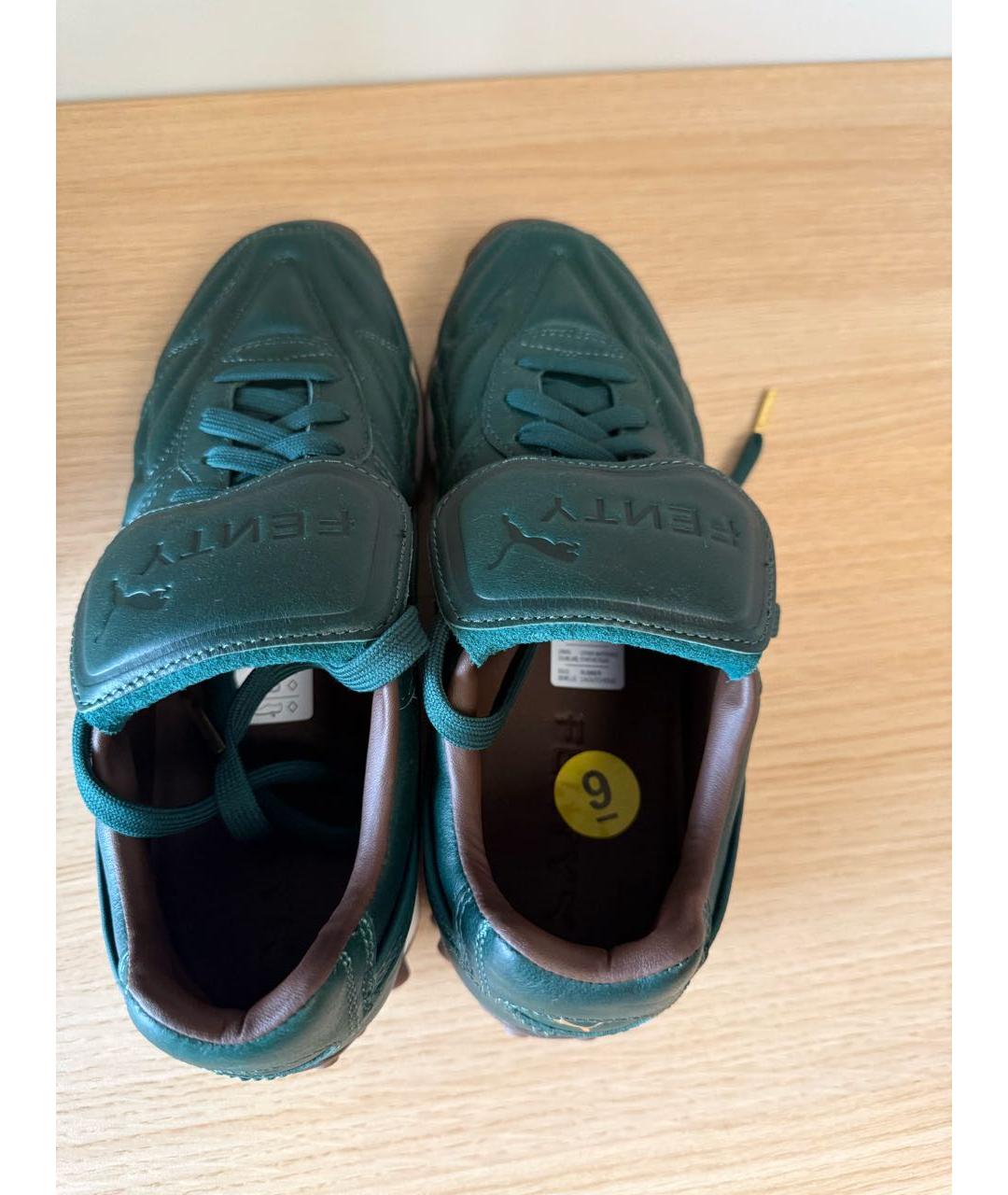 PUMA Зеленые кожаные кроссовки, фото 3