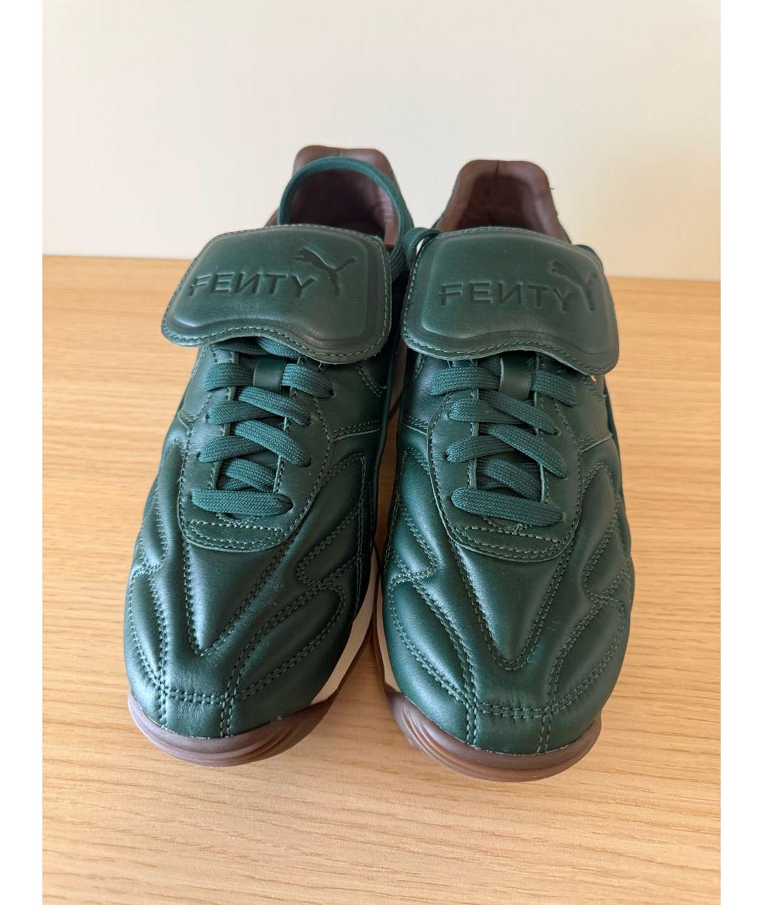 PUMA Зеленые кожаные кроссовки, фото 2