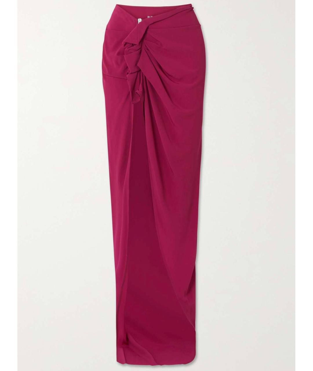 RICK OWENS Фуксия ацетатная юбка макси, фото 6