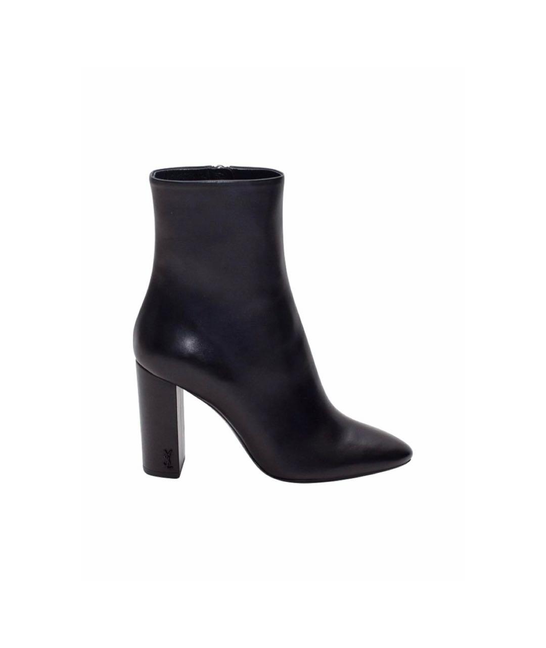 SAINT LAURENT Черные кожаные ботильоны, фото 8
