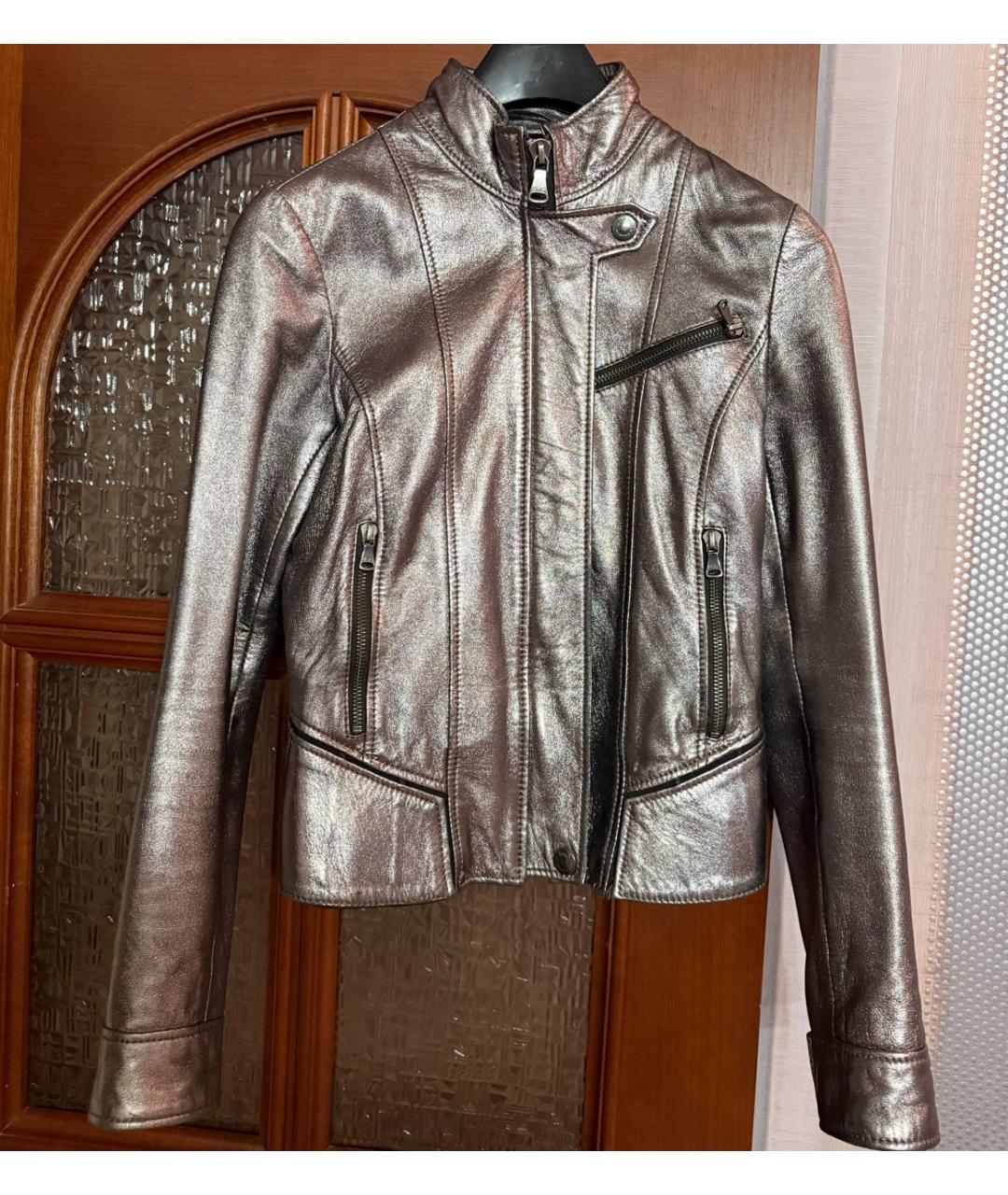 DOLCE&GABBANA Золотая кожаная куртка, фото 5