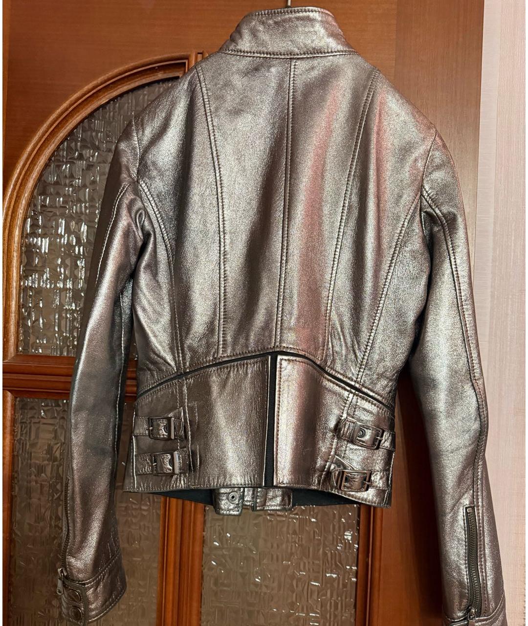 DOLCE&GABBANA Золотая кожаная куртка, фото 2