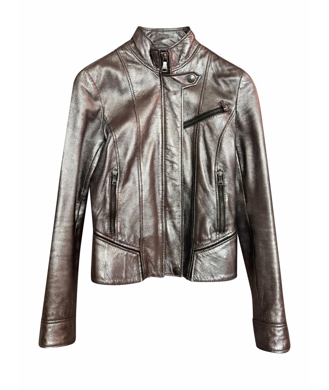 DOLCE&GABBANA Золотая кожаная куртка, фото 1