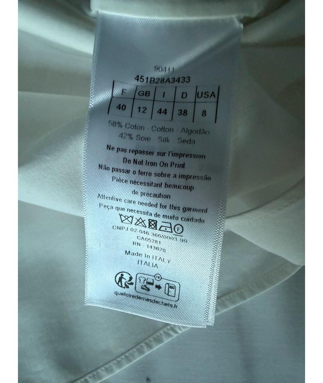 CHRISTIAN DIOR Белая хлопковая рубашка, фото 7