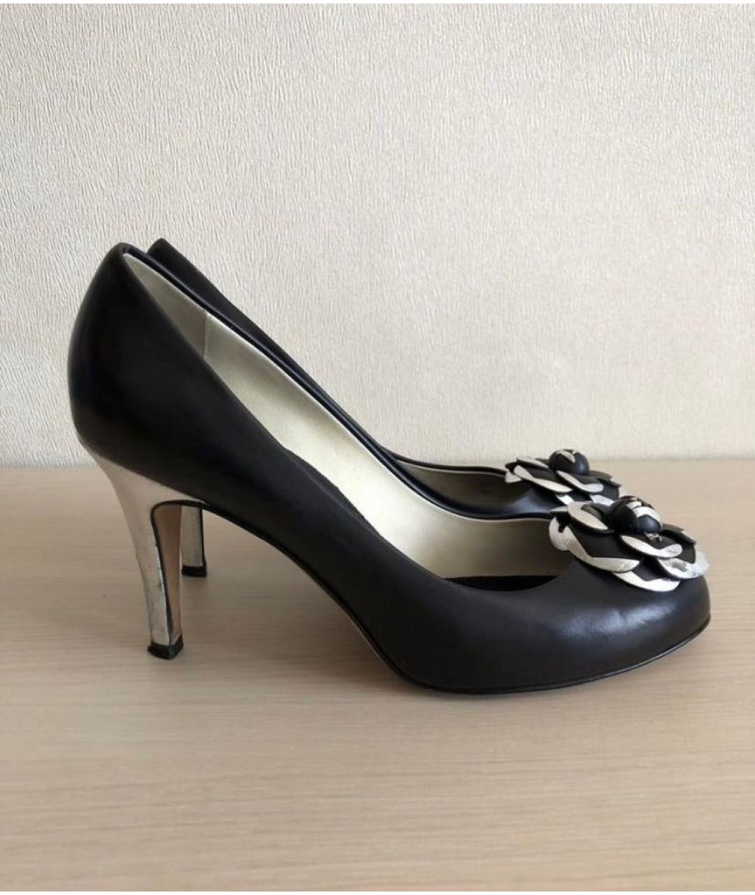 CHANEL Черные кожаные туфли, фото 5