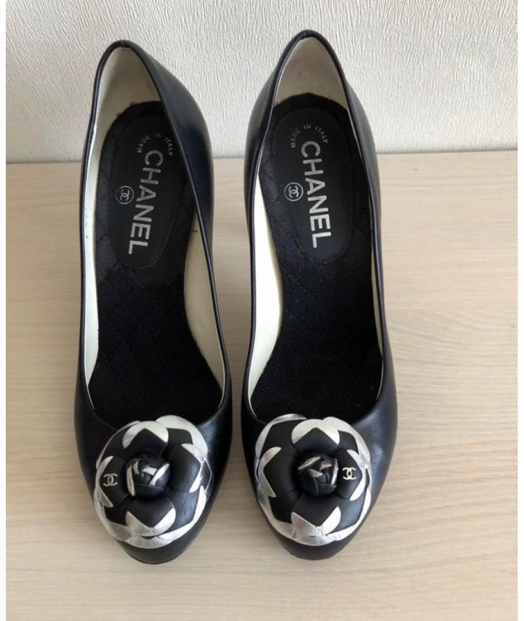 CHANEL Черные кожаные туфли, фото 2