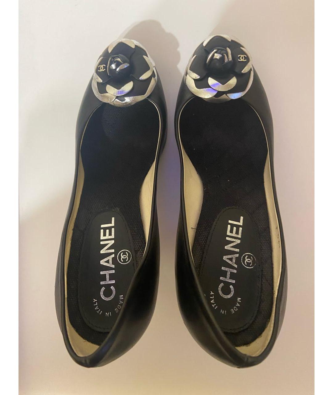 CHANEL Черные кожаные туфли, фото 3