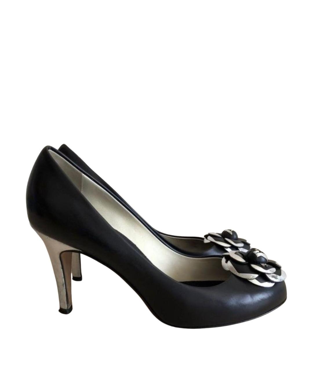 CHANEL Черные кожаные туфли, фото 1