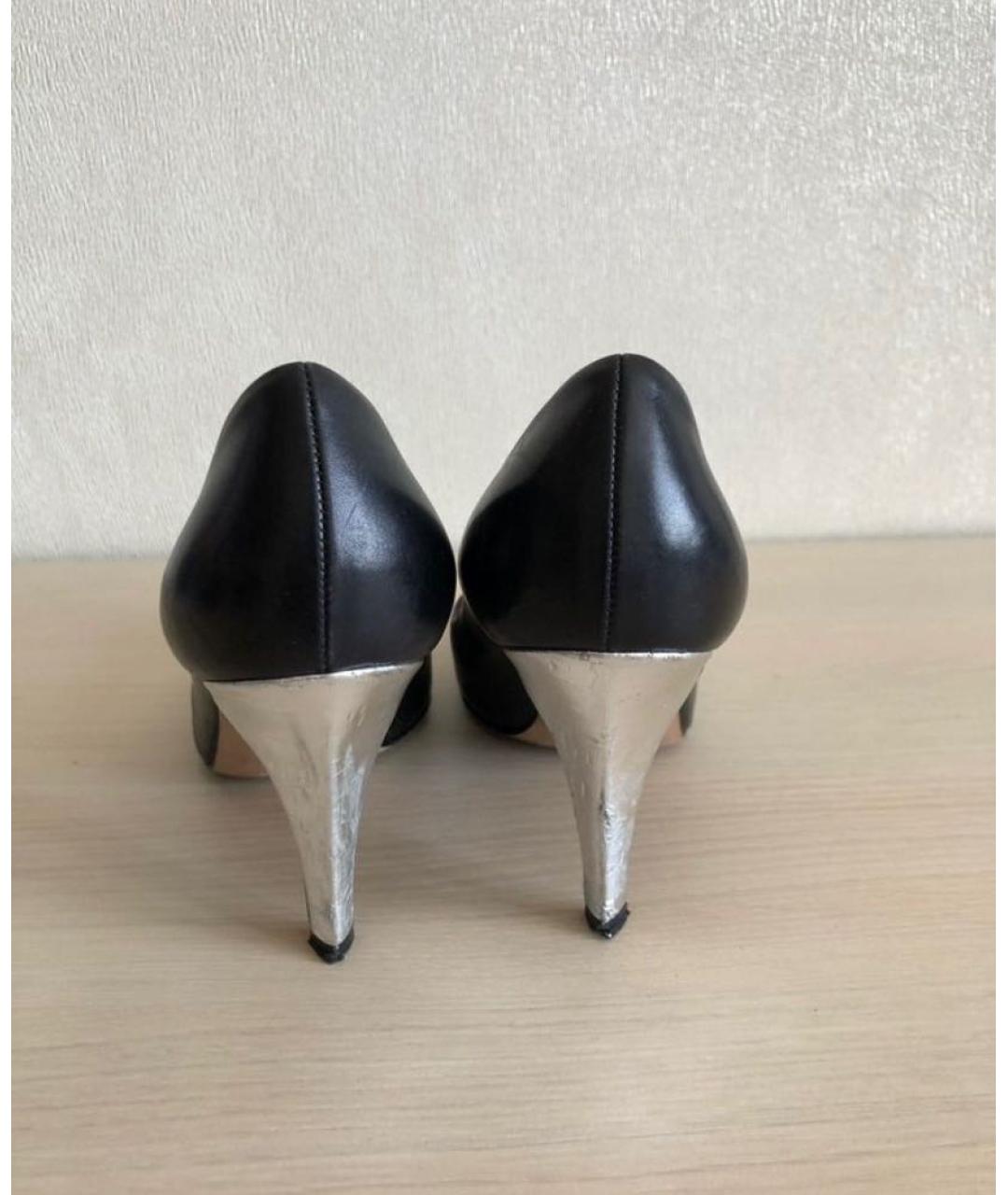 CHANEL Черные кожаные туфли, фото 4