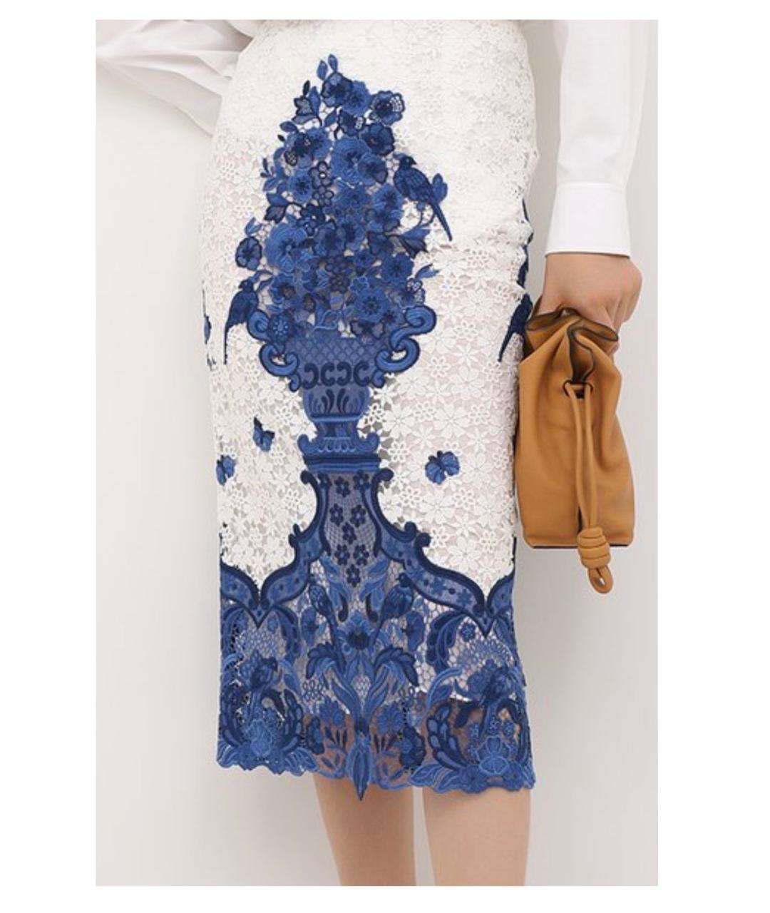 VALENTINO Белая вискозная юбка миди, фото 2